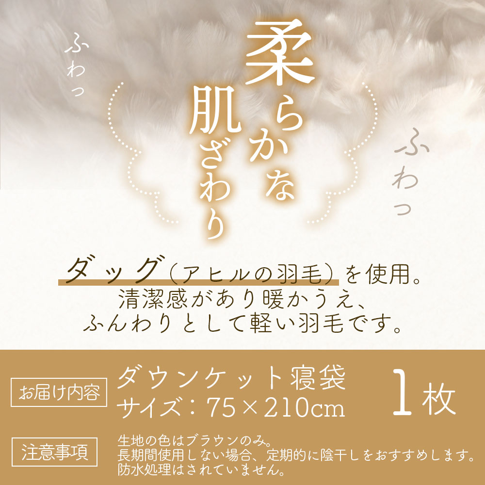 【数量限定】ダウンケット寝袋 ホワイトダックダウン50% フェザー50% 充填量0.3kg ブラウン 限定 コンパクト 収納 丸洗い可能 防災 車中泊 寝具 防災 備蓄 ふとん【MI177-bs】