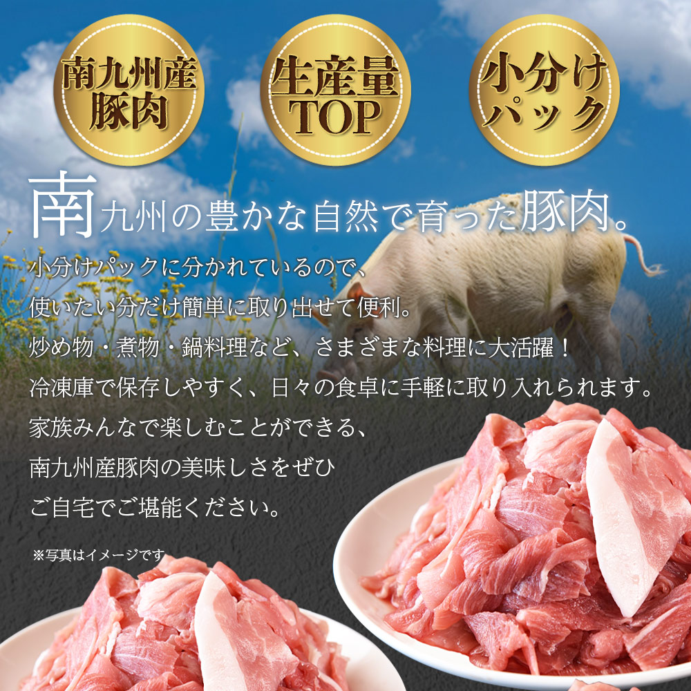 豚肉切り落とし 合計2.1kg(420g×5)/4.2kg(420g×10) 豚肉 国産豚 九州産豚 豚小間 国産 九州産 南九州産 精肉 脂身 赤身 料理 普段使い 小分け 便利 小間切れ 豚こま 薄切り 【 MI476-nk-x1】