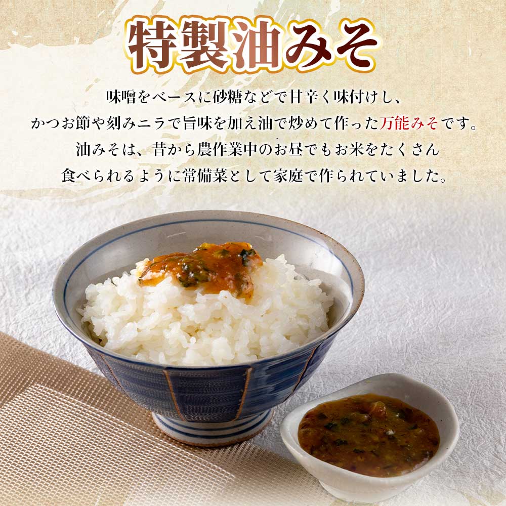 秘伝レシピでつくる特製油みそ 200g×4p or 400g×4p 味噌 ミソ 調味料 ご飯のお供 おにぎり おつまみ【MI202-ad】