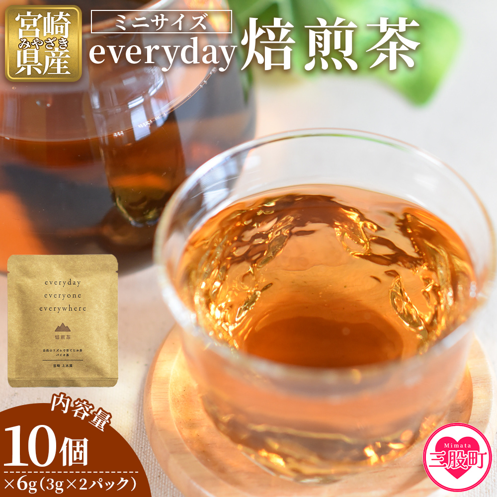everyday 焙煎茶 ミニサイズ 10個セット 国産 バイオ茶 お茶 飲料 ほうじ茶 焙じ茶 飲み物 ティーバッグ パック 香ばしい まろやか 携帯 プチギフト 贈り物 プレゼント 持ち運びに便利【MI786-km】