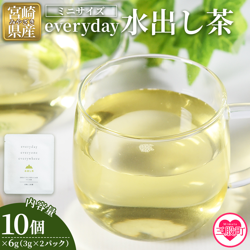 everyday 水出し茶 ミニサイズ 10個セット 国産 バイオ茶 お茶 飲料 緑茶 飲み物 ティーバッグ パック 水分チャージ 水分補給 携帯 プチギフト 贈り物 プレゼント 持ち運びに便利【MI785-km】