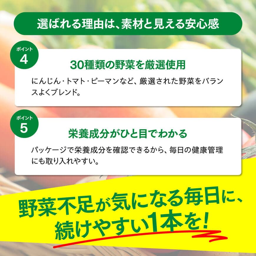 ※回数が選べる※ 伊藤園 栄養強化型 1日分の野菜(PET)265g×24本 - 野菜汁100% 送料無料 機能性表示食品 飲料