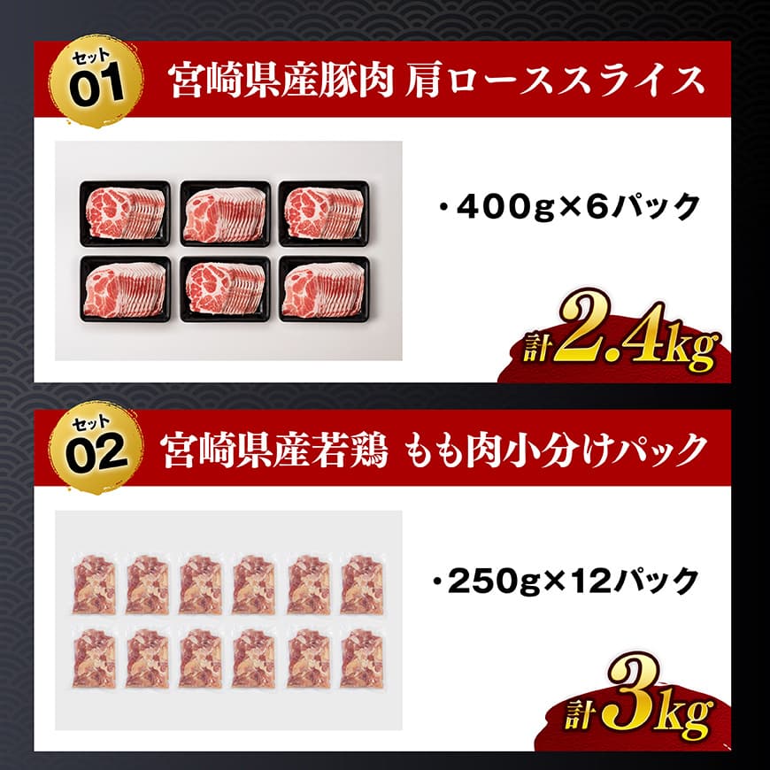 ※回数が選べる※厳選！宮崎県産豚肉鶏肉定期便 - 豚肉 豚 肉 鶏肉 鶏 肉 国産 宮崎県産 3回 5回 定期便 小分け バラエティ豊富 大活躍の豚肉