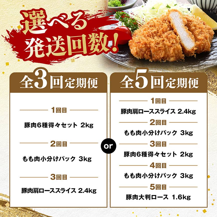※回数が選べる※厳選！宮崎県産豚肉鶏肉定期便 - 豚肉 豚 肉 鶏肉 鶏 肉 国産 宮崎県産 3回 5回 定期便 小分け バラエティ豊富 大活躍の豚肉