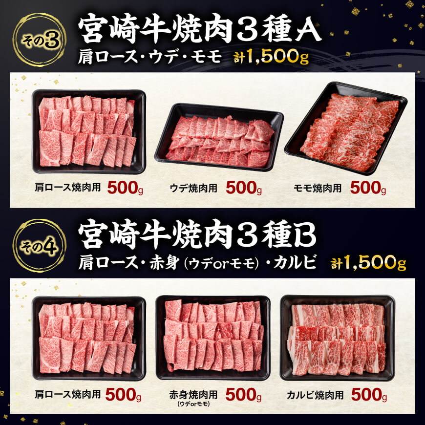 ※カット・部位から選べる※宮崎牛3種1.5kg 宮崎牛 和牛 牛 肉 牛肉 ミヤチク すき焼き すきしゃぶ 焼肉 ウデ モモ 肩ロース バラ カルビ 食べ比べ セット 国産 九州産 宮崎県産 送料無料 宮崎県川南町