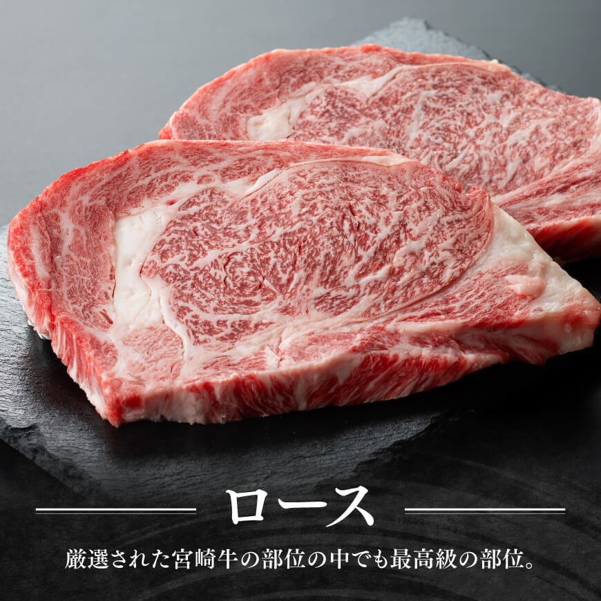 宮崎牛ロースステーキ2枚(500g) 肉 牛肉 国産 宮崎県産 黒毛和牛 和牛 ステーキ