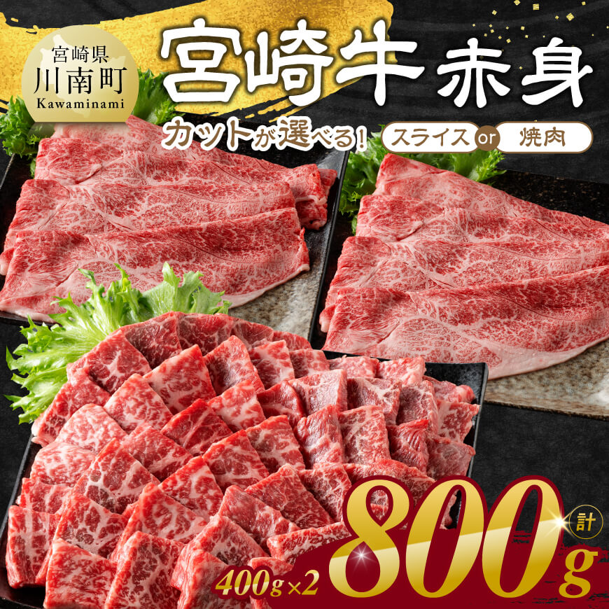 ※カットが選べる※宮崎牛赤身800g - 肉 牛肉 黒毛和牛 宮崎県産牛 九州産牛 国産牛 宮崎県産 九州産 国産 すき焼き しゃぶしゃぶ 焼き肉 焼肉
