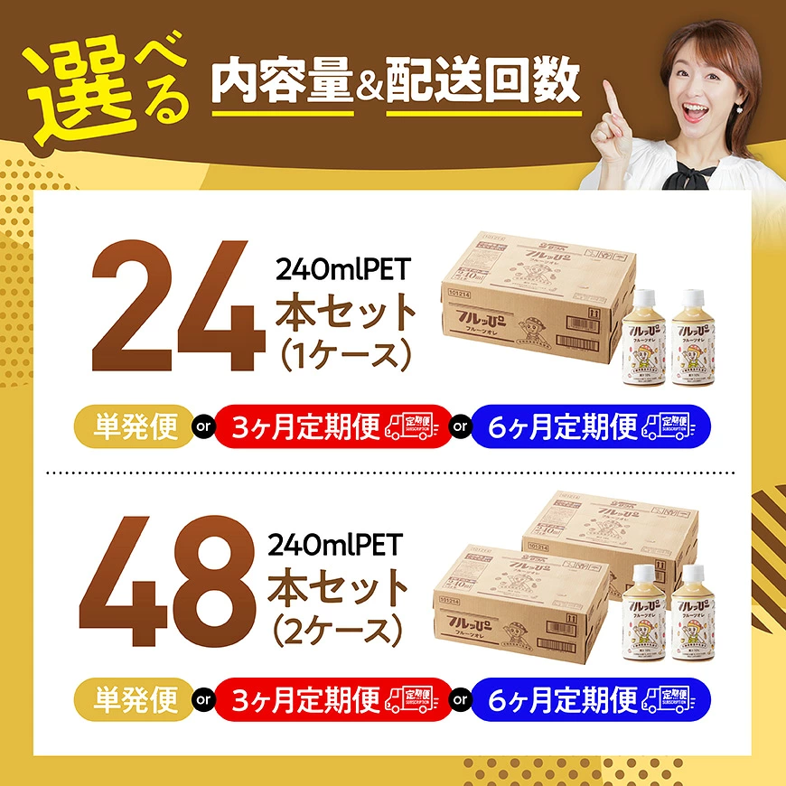 【本数・回数が選べる】サンA フルッぴーフルーツオレ PET 240ml - 川南町 フルーツ 日向夏 キウイ ドリンク