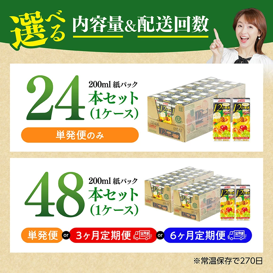 ※本数・回数が選べる※ サンA１日分の12の果実紙パック200ml - 果汁飲料 果汁100% ジュース 砂糖不使用 保存料不使用 紙パック