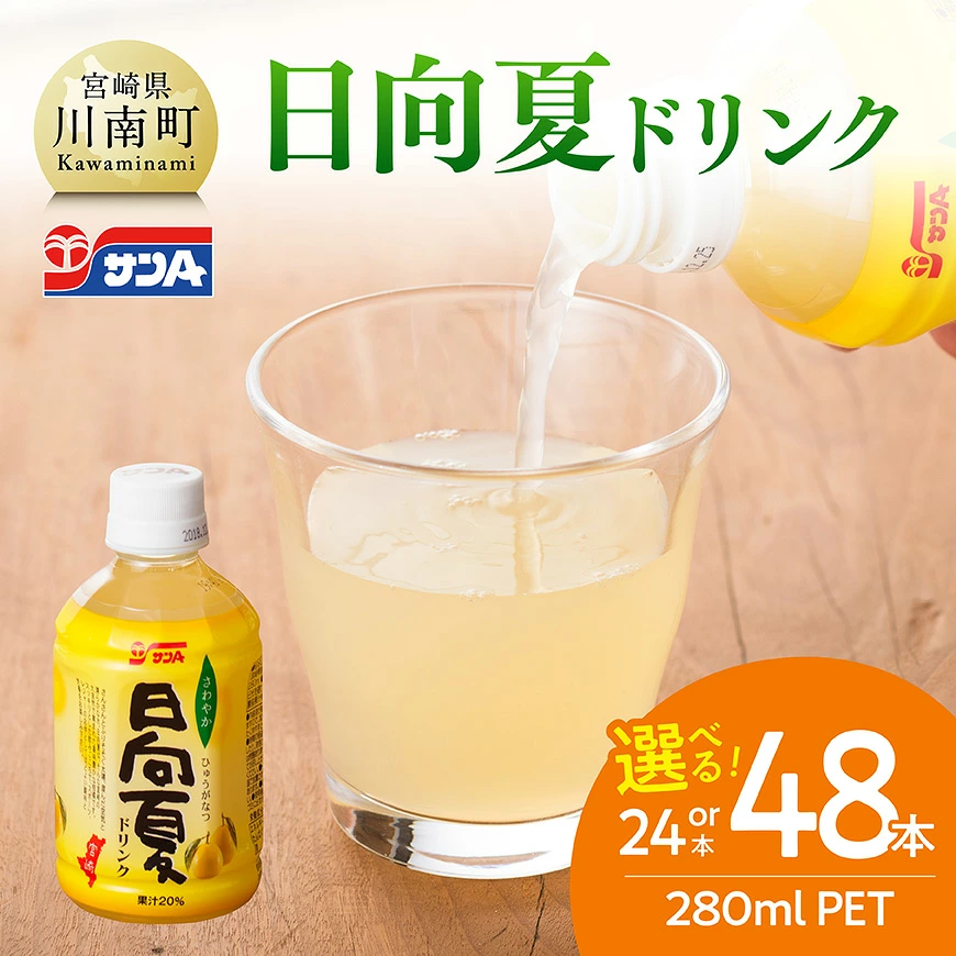 ※本数が選べる※ サンA 日向夏 ドリンク 280ml -ジュース 日向夏 果汁 ドリンク くだもの 果汁飲料 飲料 長期保存 備蓄 さわやか飲料 水分補給 おやつ さっぱり飲料 水分補給 ローカルドリンク 川南町