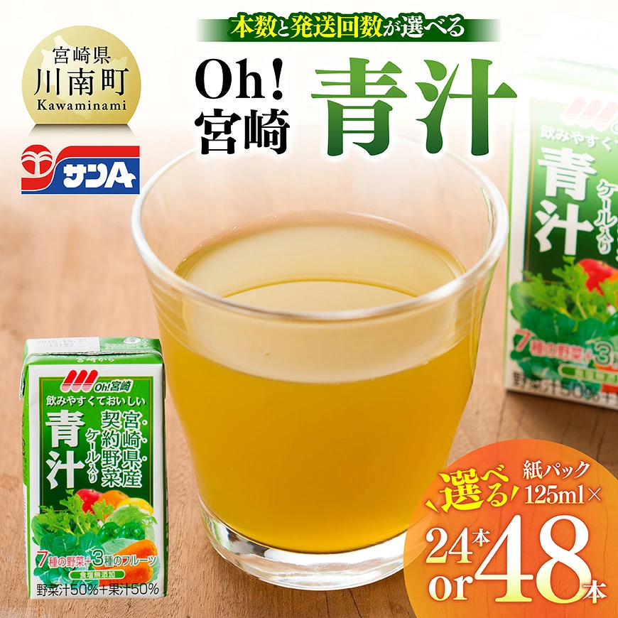 ※本数・回数が選べる※ サンAOh！宮崎青汁紙パック125ml - 飲料 食塩 砂糖を 不使用 長期保存 備蓄 青汁 備え 災害対策 お取り寄せ お届け お中元 ギフト プレゼント お歳暮