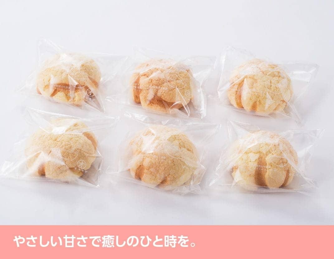 『押川春月堂本店』生メロンパン6個【スイーツ おやつ パン 大人気 生クリーム 川南町】H2706