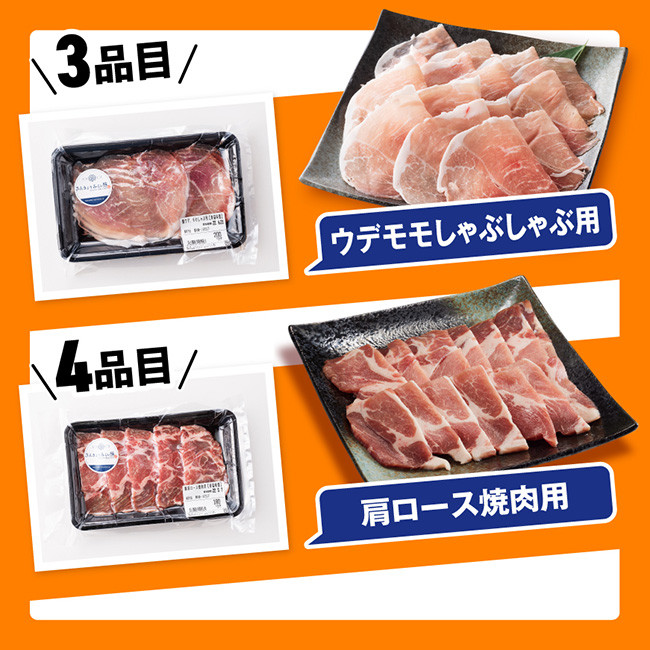 【令和8年11月発送】さんきょうみらい豚満喫セット（精肉） 【 満喫 セット 精肉 豚肉 宮崎県産 川南町産 バラ 肩ロース ウデ モモ しゃぶしゃぶ スライス 】