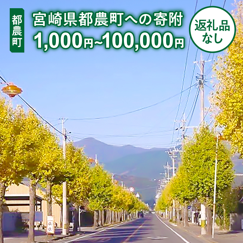 【寄附金額が選べる】≪返礼品なし≫宮崎県都農町への寄附_T000-001