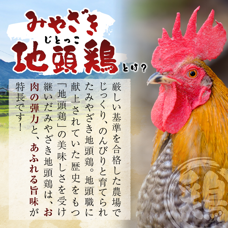 みやざき地頭鶏炭火焼・タタキセット(合計840g) 鶏肉 加工品 国産_T017-0067
