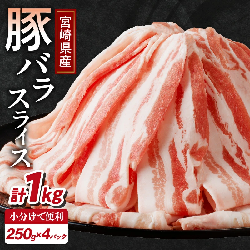 【2週間以内・発送月が選べる】宮崎県産豚バラスライス計1kg 肉 豚 豚肉 おかず 国産_T009-0117-SKU