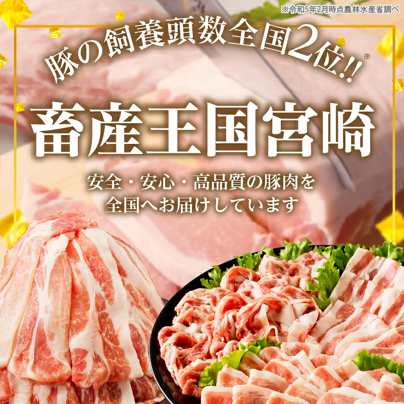 宮崎県産豚ブロック肉4種セット(合計3.5kg) 肉 豚 豚肉 国産_T009-0287