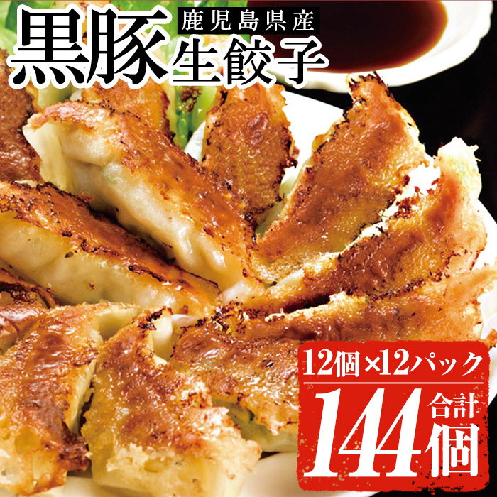 生餃子 鹿児島県産黒豚 使用! 144個(12個×12P) 国産 鹿児島県産 黒豚 餃子 ぎょうざ ギョーザ ギョウザ 冷凍餃子 冷凍 冷凍食品 惣菜 弁当 おかず 小分け 詰め合わせ 大容量