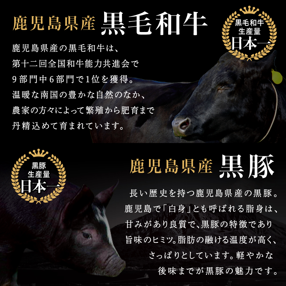 【鹿児島県産】黒毛和牛 赤身もも ＆ 黒豚 肩ロース セット すきやき・しゃぶしゃぶ用 スライス 計900g すき焼き しゃぶしゃぶ モモ カタロース 人気 ランキング 牛肉 豚肉 スターゼン
