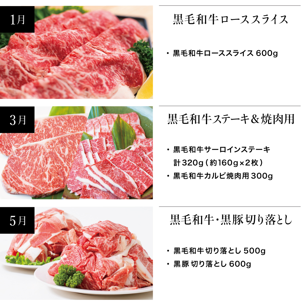 【スターゼン厳選定期便】鹿児島県産黒毛和牛・黒豚定期便（全6回） サーロイン ステーキ 切り落とし しゃぶしゃぶ 焼肉 すき焼き ローススライス 定期便 冷凍 スターゼン