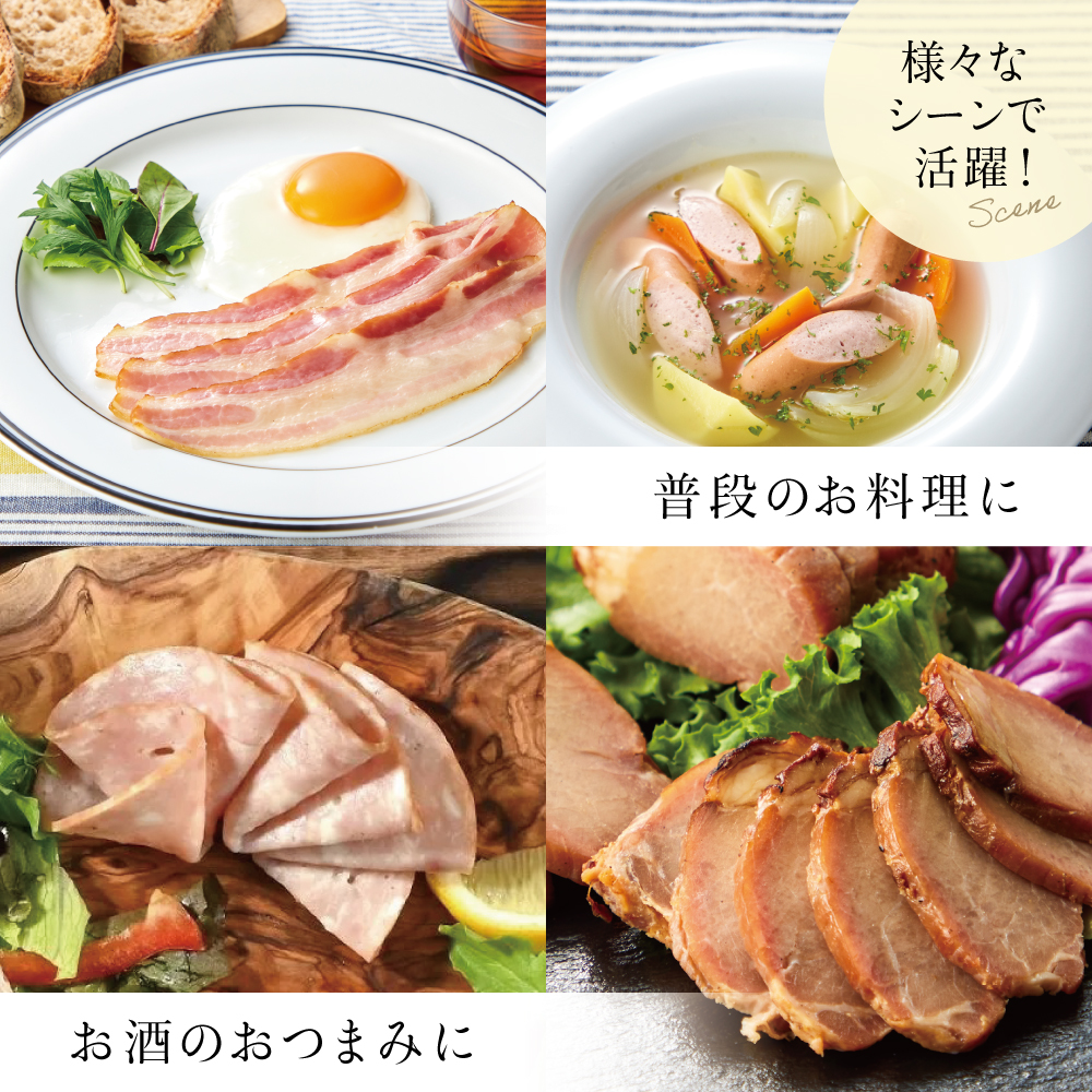 【マイスター山野井】 炭焼き焼豚とハムの詰め合わせ（5種） チャーシュー ハム 焼豚 みそ漬け  ロースハム ソーセージ ベーコン オードブル 惣菜 おせち パーティー ギフト 贈答 山野井