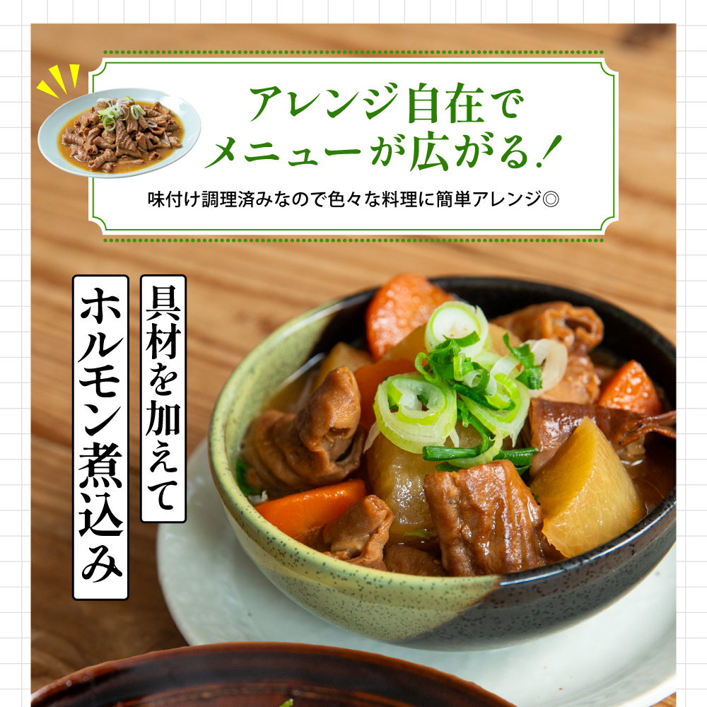 【マイスター山野井】豚ホルモン味噌煮込み 1kg～1.5kg ★選べる容量★ 豚肉 ホルモン もつ 煮込み 味噌だれ 味噌煮込み 惣菜 おかず おつまみ 常温 加熱調理済み レトルト 湯煎  鹿児島